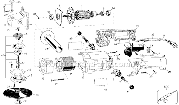 Page A Diagram and Parts List for 6124 Type 101 Black and Decker Sander Polisher
